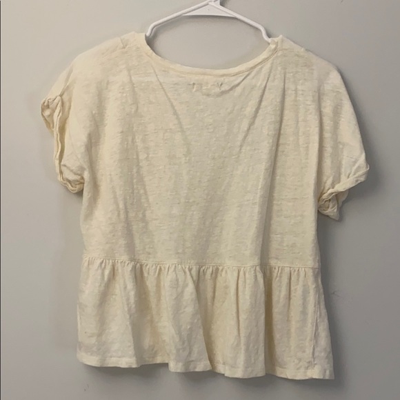 Madewell Off-White Short Sleeve Top - Picture 2 of 2